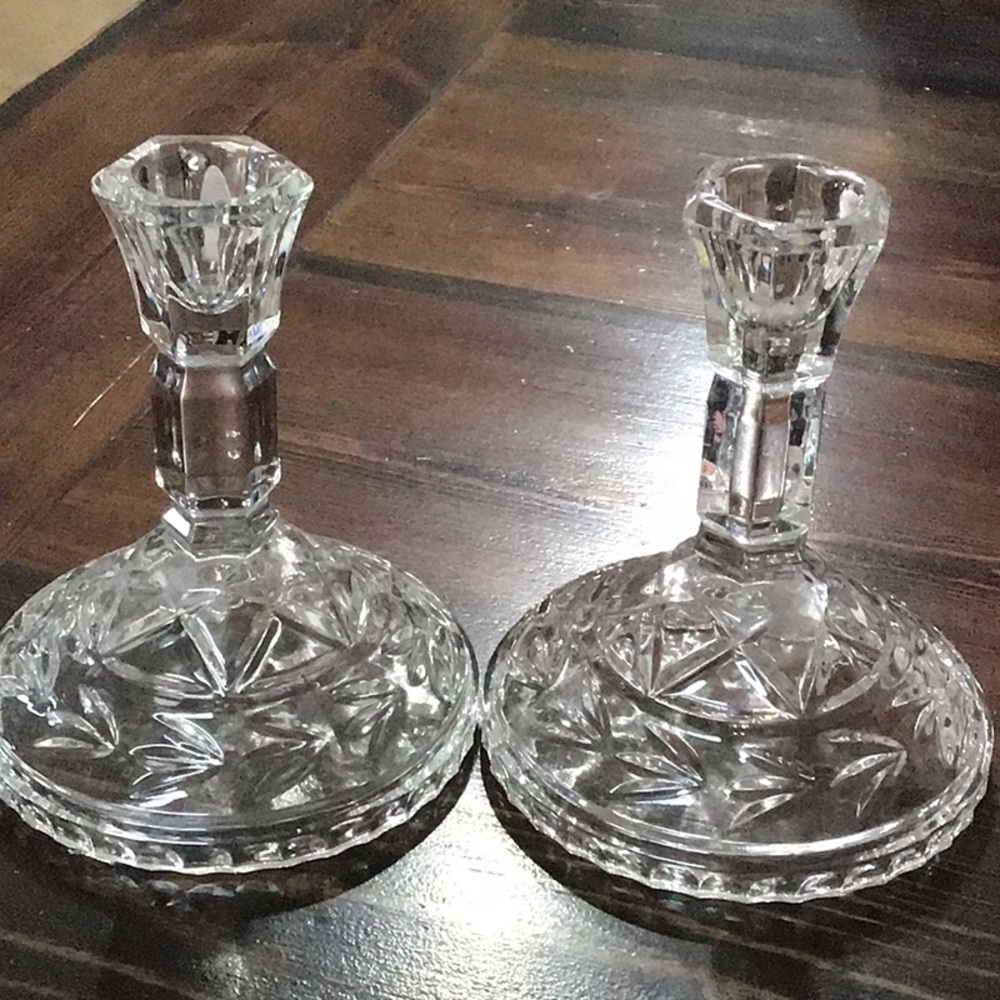 Beautiful crystal candlesticks